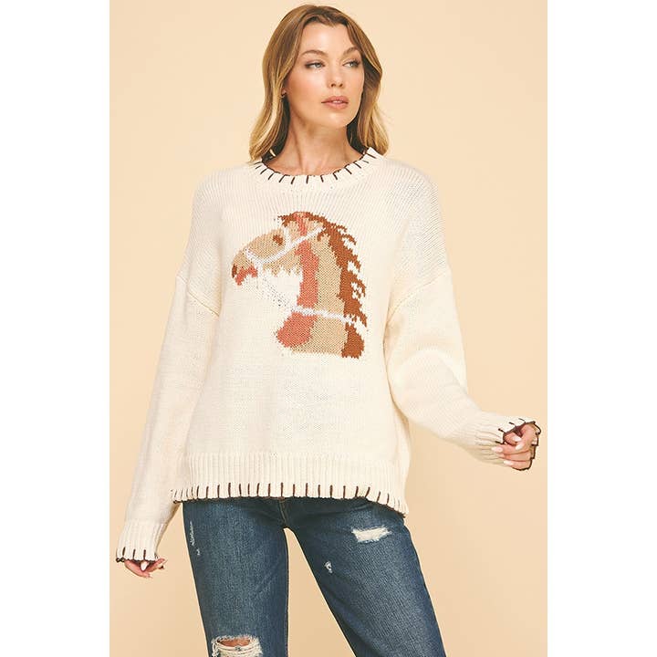 Graphic detail sweater for wholesale by LIME N CHILI