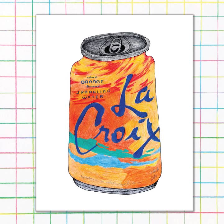 Estampado La Croix Naranja para venta al por mayor de Middle Sister Card Co.