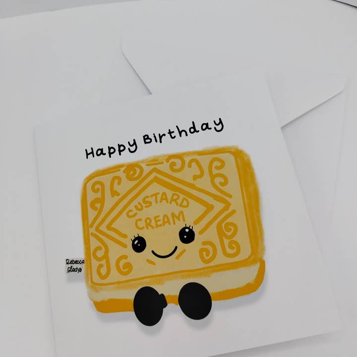 Rebecca Gladys – wholesale Birthday card – Custard Cream Biscuit Happy Birthday Card8