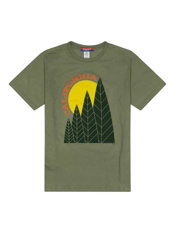 Camiseta California Tree Sun Olive por atacado de Culk