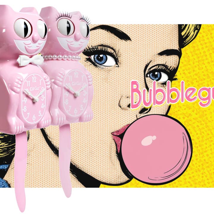Ocean Peak Australia and New Zealand Pty Ltd - Wholesale Wall clock - Bubblegum Pink Kit-Cat Klock4