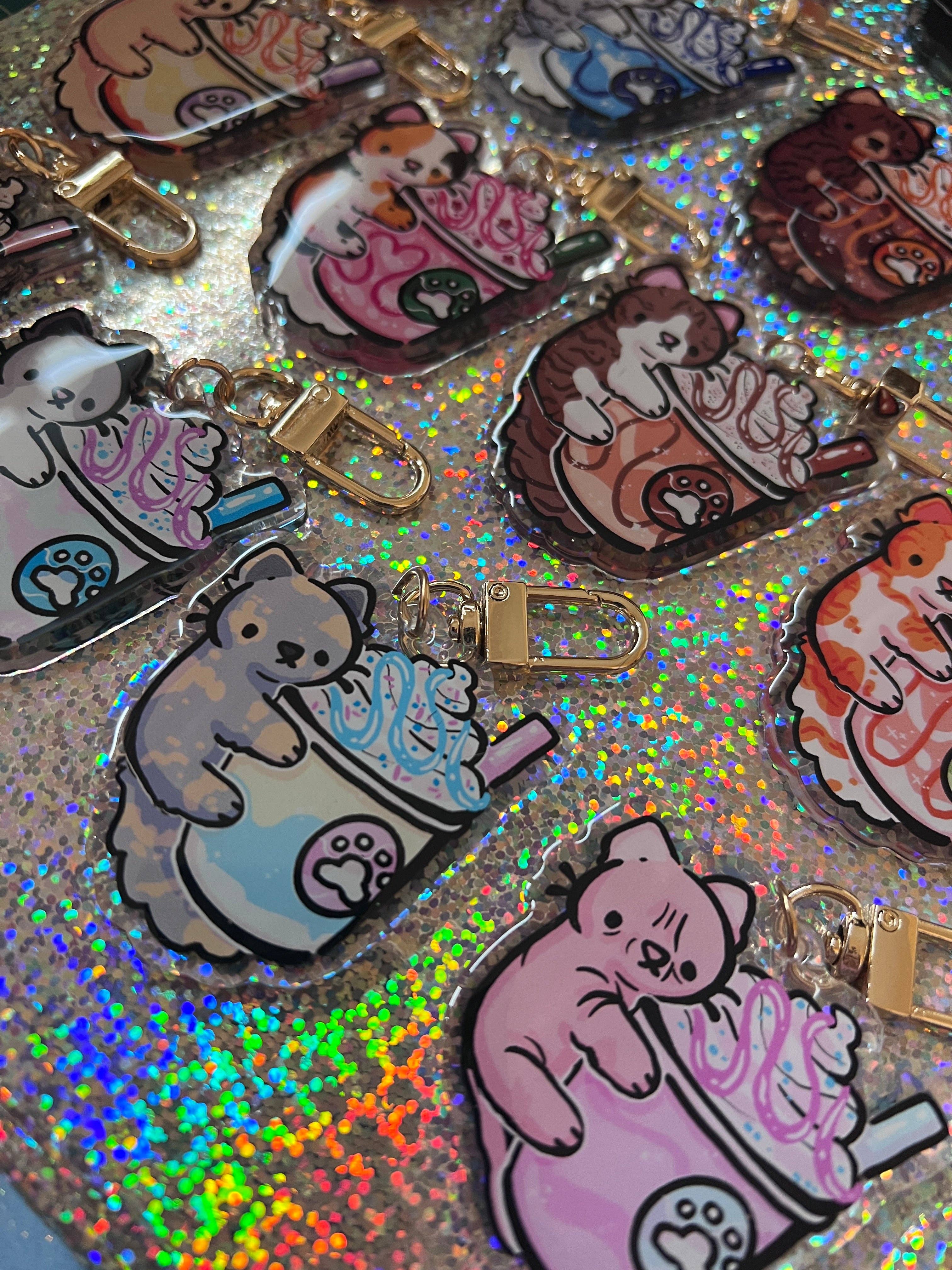 Woolblossom - Wholesale Keychain - Women's - Kitty Frappe ~ Acrylic Charms13