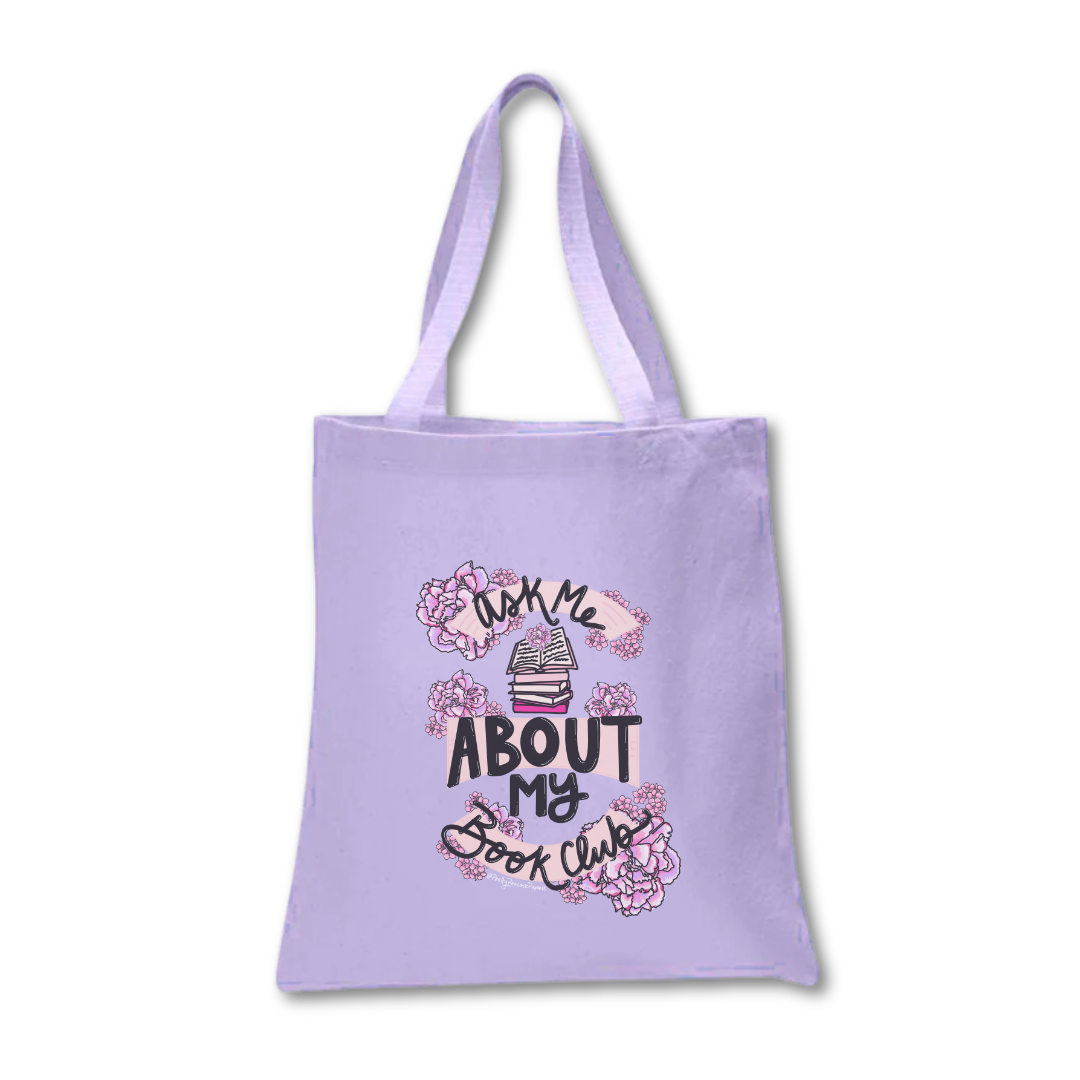 Pretty Peacock Paperie - Women's Empowerment - Wholesale Tote Bag - Women's - Ask Me About My Book Club Tote Bag1