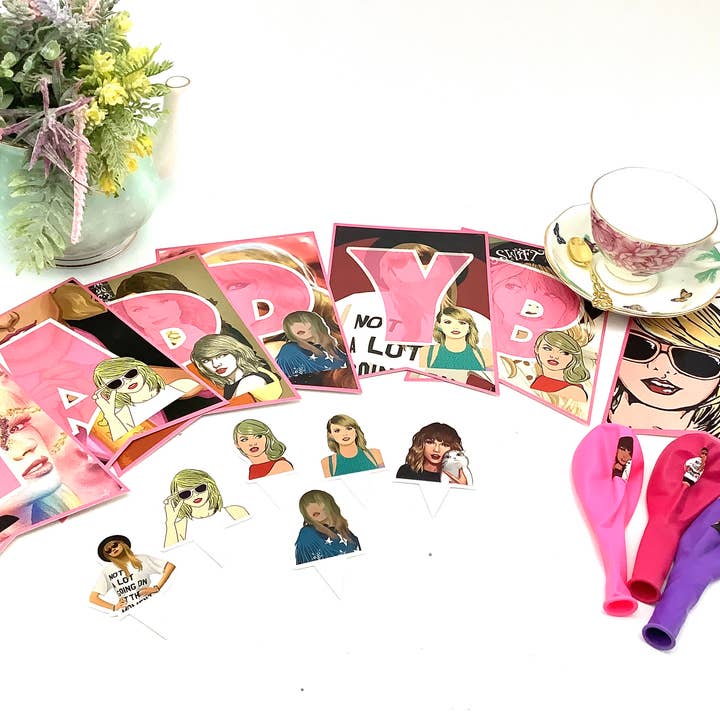 All Little Cute Things - Vendita all'ingrosso Bandierine/Ghirlande - Taylor Swift - Decorazioni per feste da tè, striscioni, palloncini1