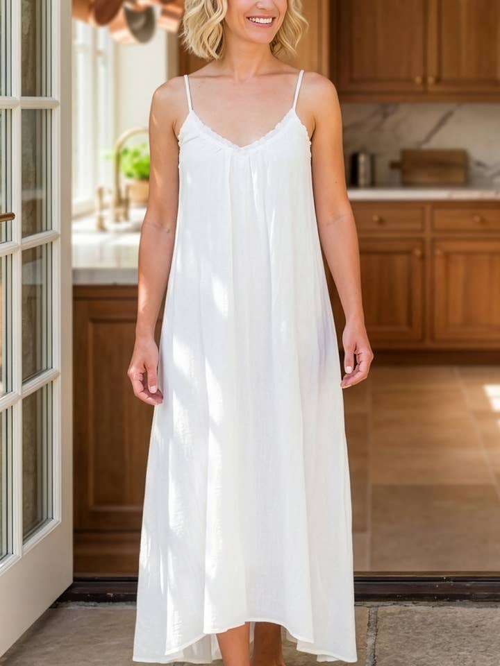 Grace Nightgown -White Cloud Cotton for wholesale by Everyday Ritual