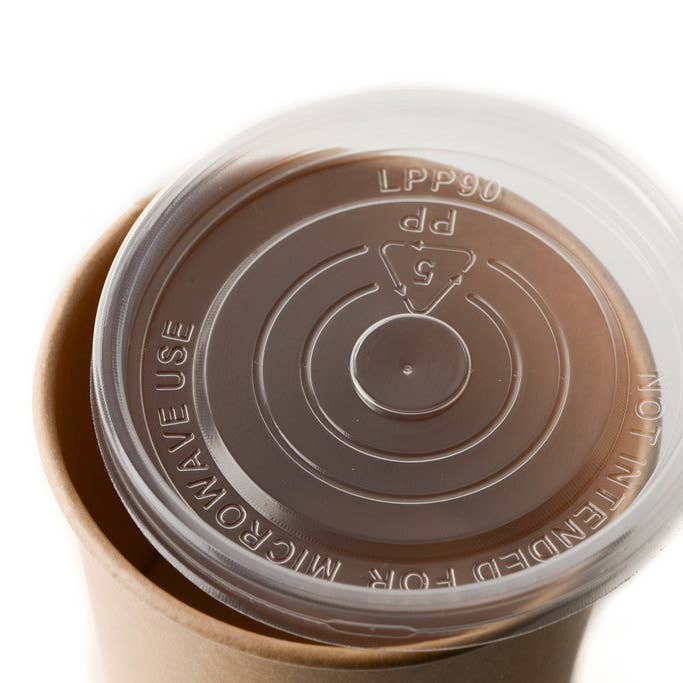 EcoQuality - Wholesale Food Storage Container - Disposable Kraft Paper Soup Containers with Plastic Lids - K