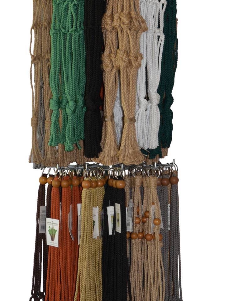 168 PC Asst. 30"/36" Macrame & Jute Display #1739 for wholesale by Primitive Planters