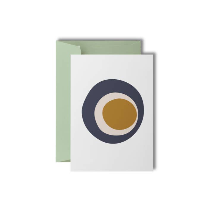 Karte Design Berlin - Wholesale Love Card - Everyday Card & Envelope – “Modern Love, Bronze” (Interlaced Bronze & Navy Circles)