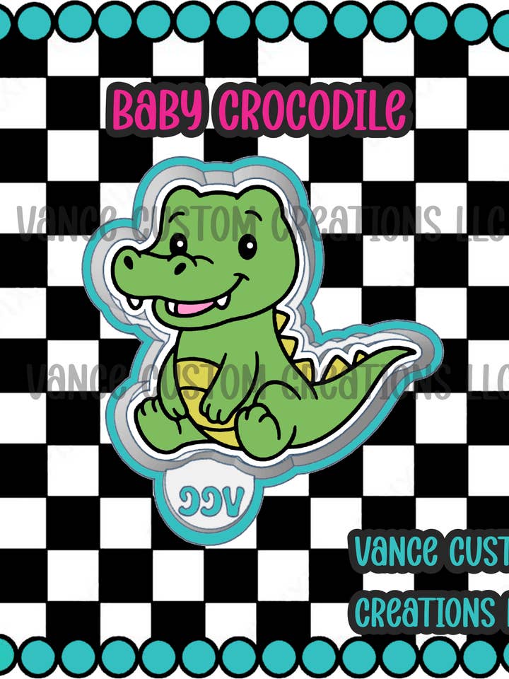 Moule Freshie Bébé Crocodile pour la vente par Vance Custom Creations