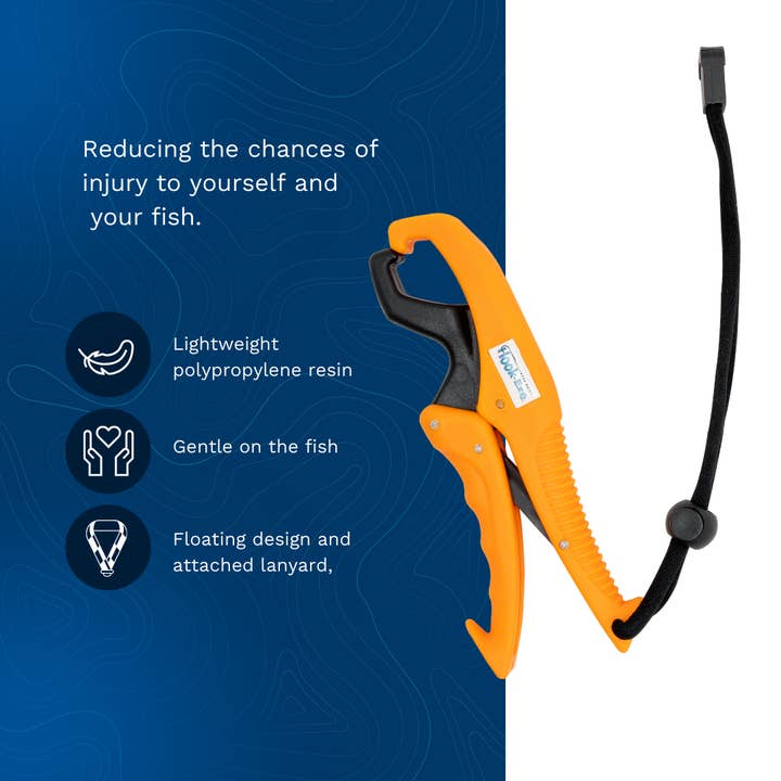 HOOK-EZE - Wholesale Sporting Accessories - Hook-Eze Floating Fishing Lip Gripper - Orange/Green/Yellow