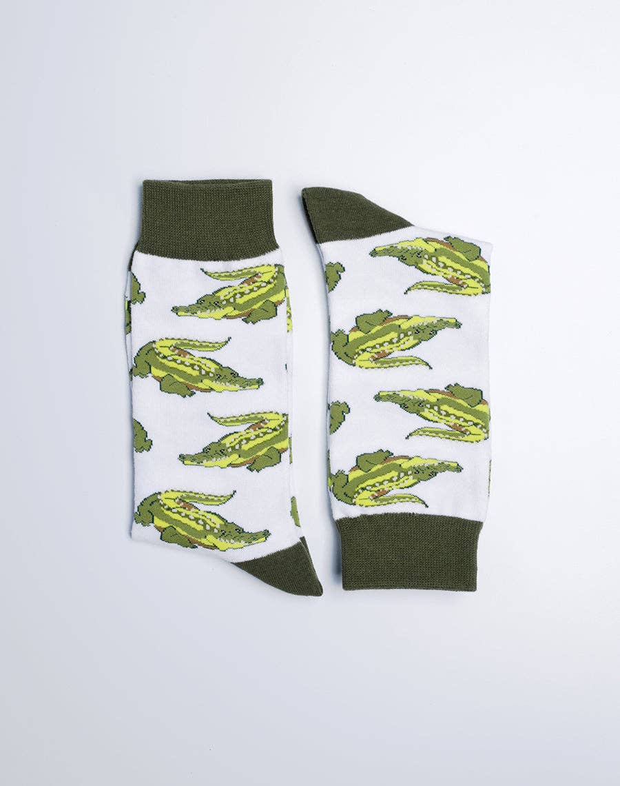 Just Fun Socks - Wholesale Socks - Men's - Men's Gator Gator Alligator Crew Socks1