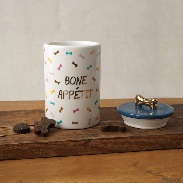 CGB Giftware - Wholesale Pet treat jar – Dog - Top Dog 'Bone Appetit' Ceramic Treat Jar1