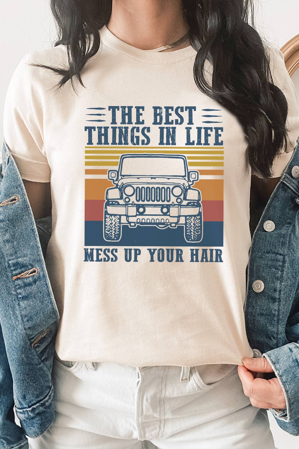 Kissed Apparel - Vente T-shirt sérigraphié – femme - T-shirt illustré Best Things in Life Mess Up Your Hair4