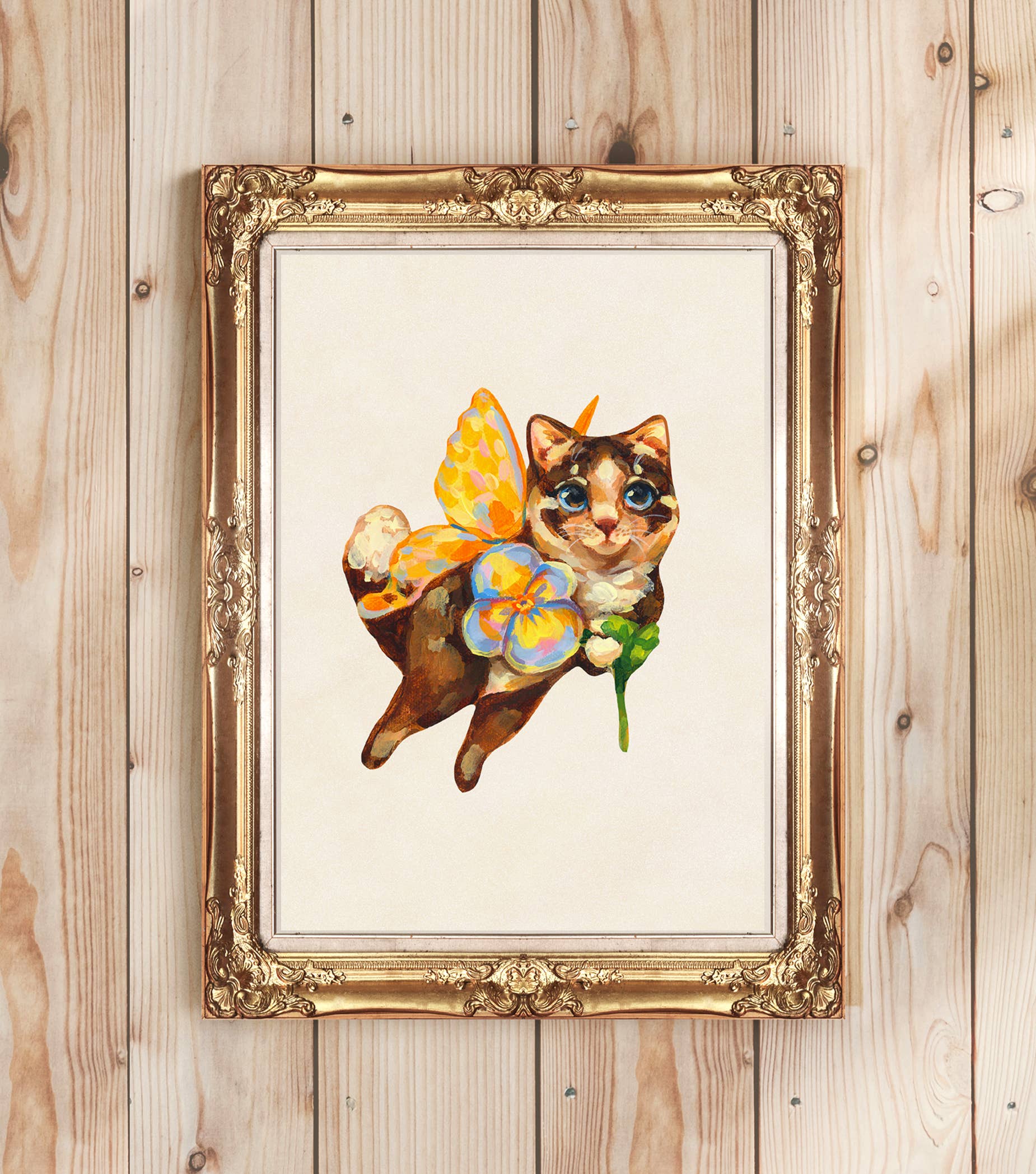 Doro Marcello - Vente Affiche d'art - Impression d'art Chat Féerique | 5x7'' | Art mural animal mignon et fantaisiste2