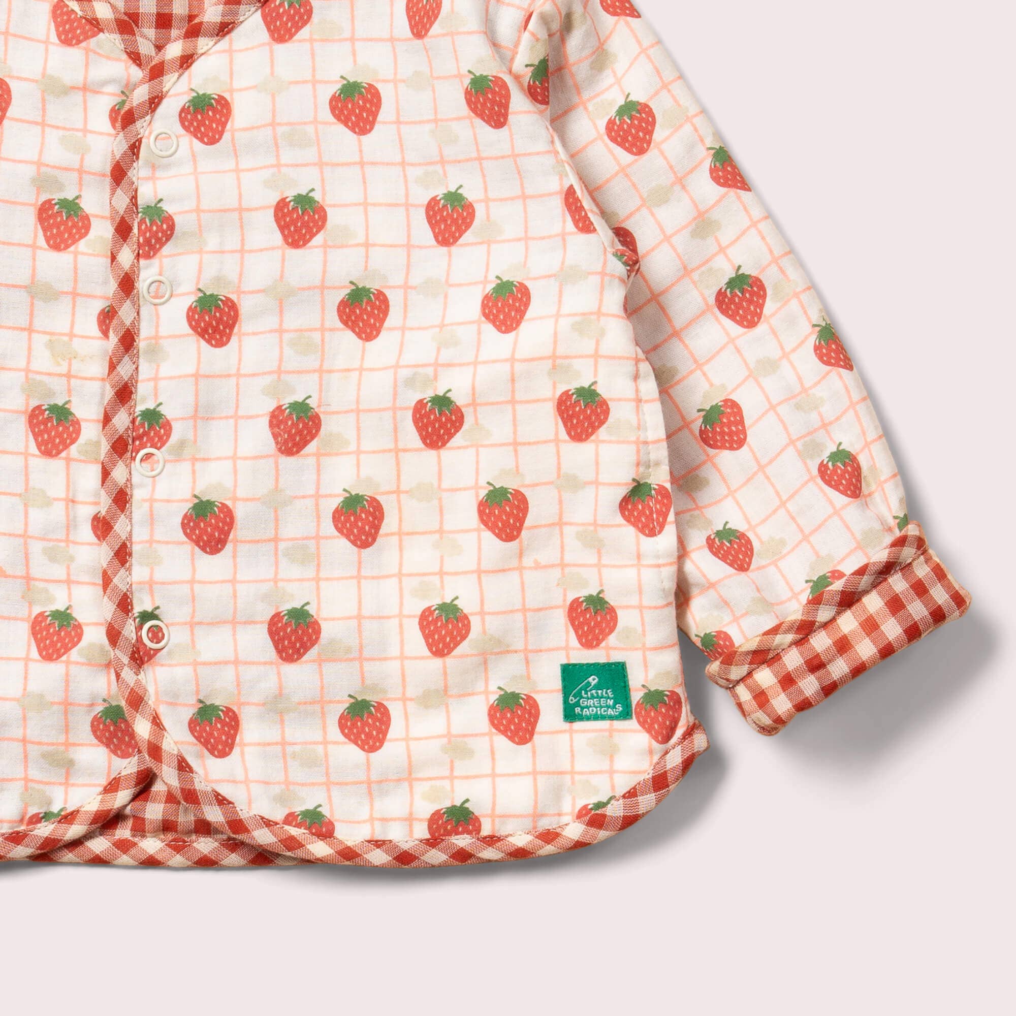 Strawberry Days Reversible Collarless Spring Jacket for wholesale on Faire6