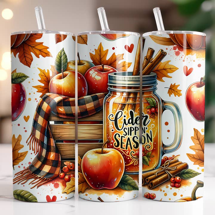 Cider Season Fall Autumn Tumbler for wholesale by Beautiful Creations by Laney