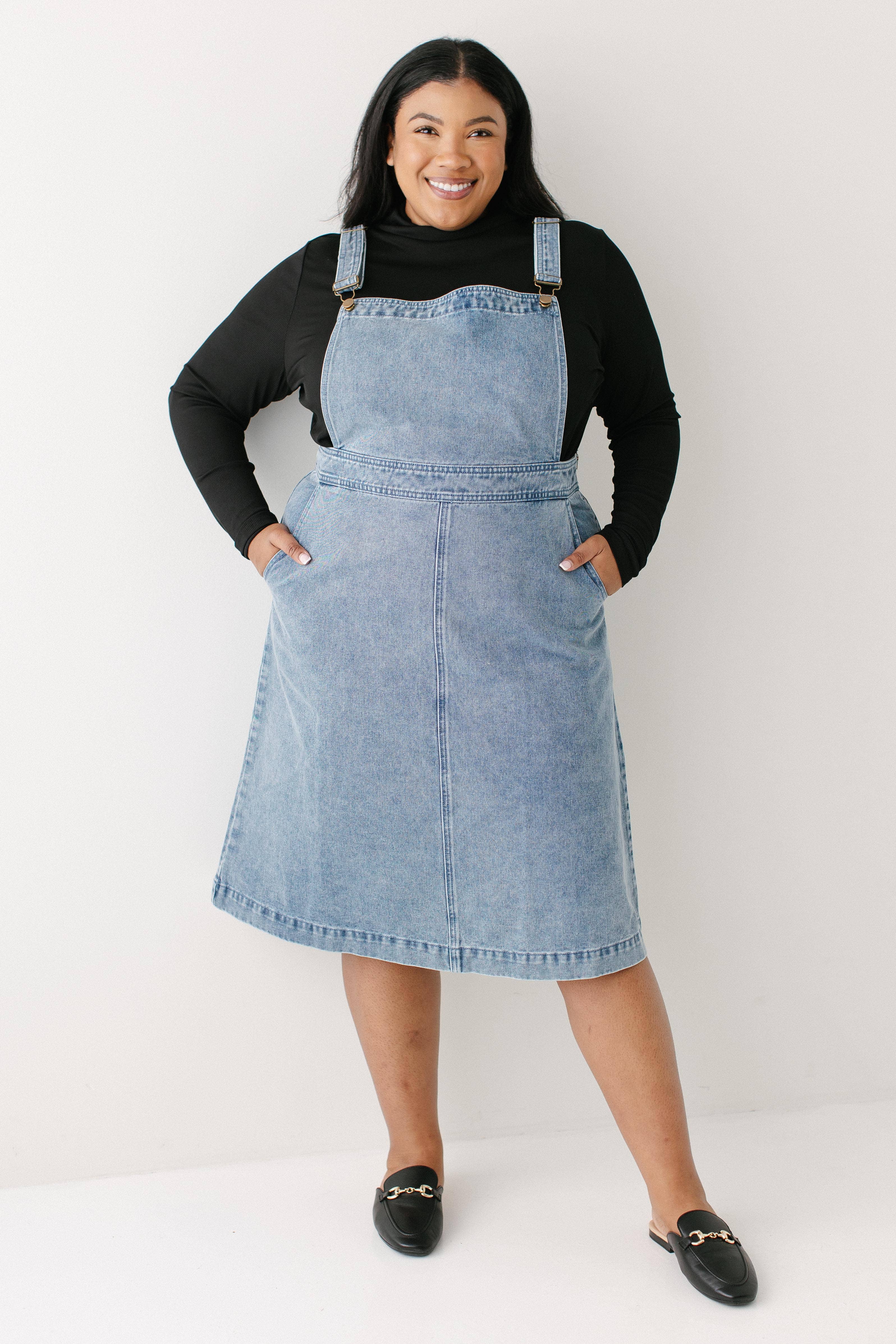 Vintage Wash 'Bailey' Denim Overall Dress for wholesale on Faire9