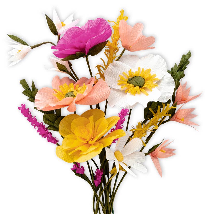 URSUS® / Buntpapierfabrik Ludwig Bähr GmbH & Co. KG - Vente Kit de bricolage - Kit DIY Fleurs en papier crépon "Jaune"2