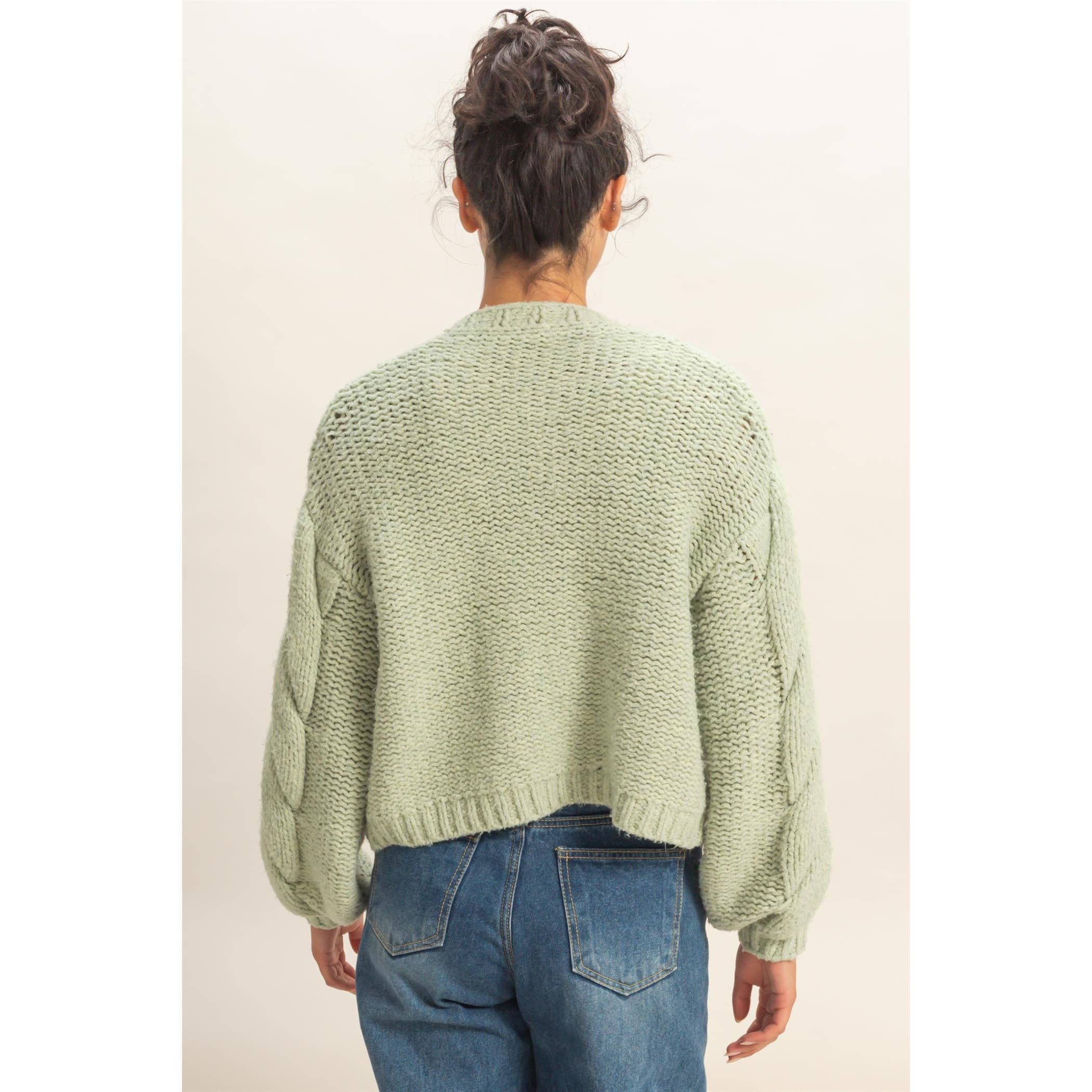 HYFVE - Wholesale Cardigan - Women's - Oversized Cable Knit Open Front Cardigan Sweater7