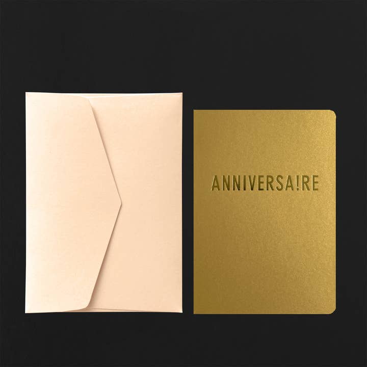 le typographe - Wholesale Anniversary Card - BIRTHDAY POSTCARD! RE gilding on gold + envy ivory