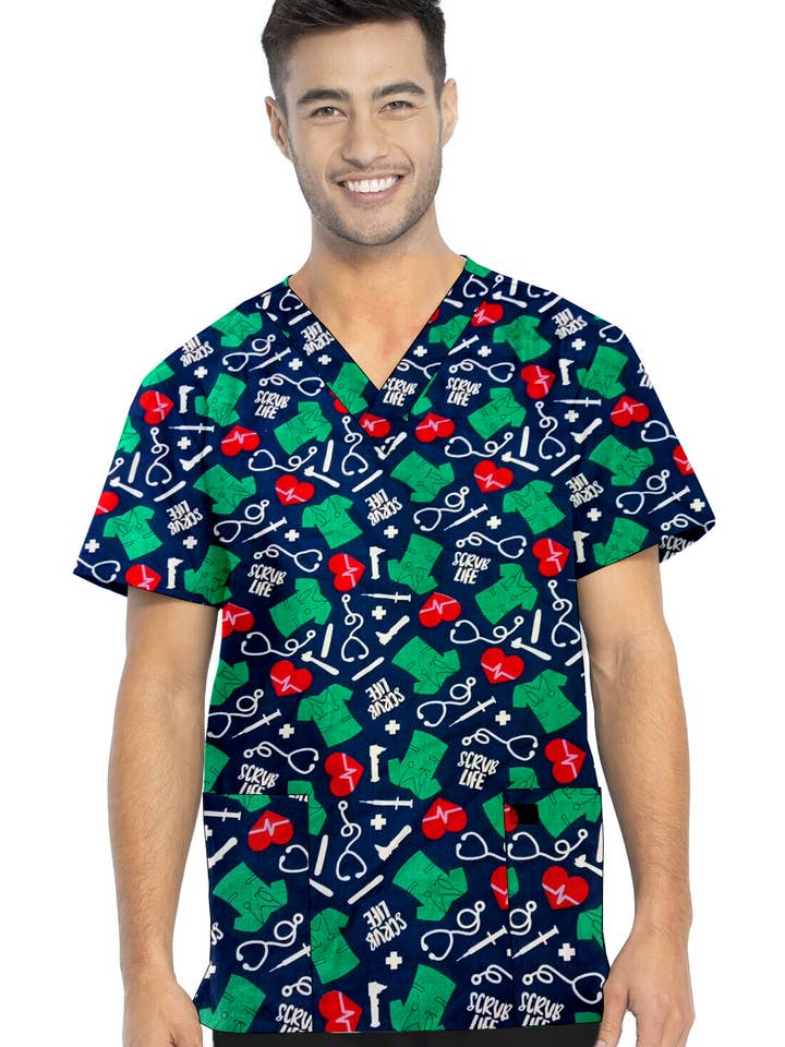 Scrub Life Ladies 4-Pocket Half Sleeve Scrub Set for wholesale by Scrubandmore