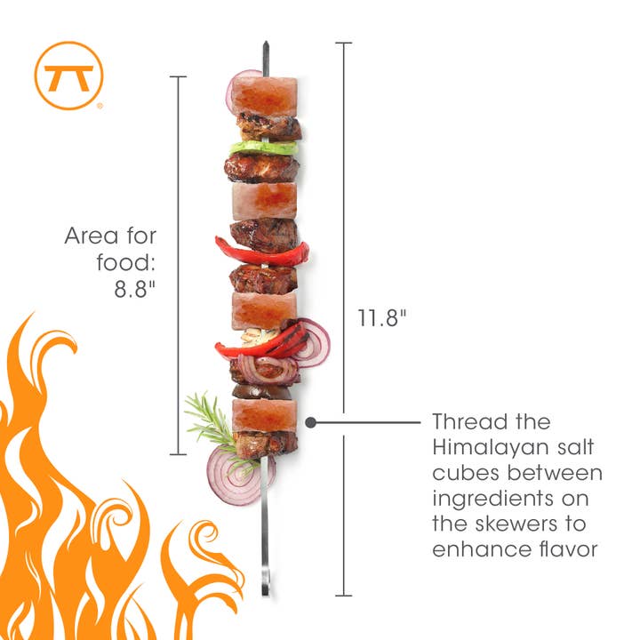 Fox Run Brands - Vente Brochettes - Brochettes de barbecue en acier inoxydable Outset avec cubes de sel de l'Himalaya5