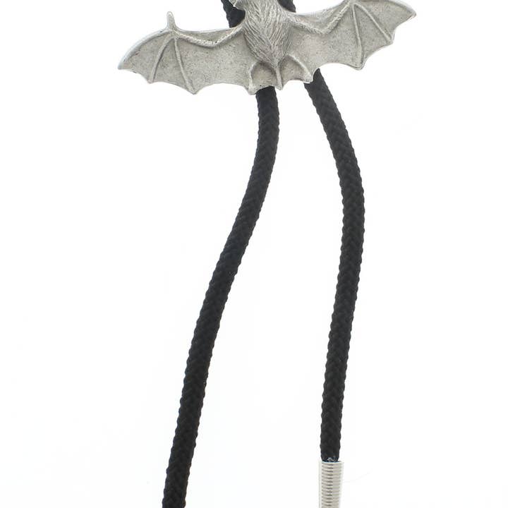 HHH Designs - Wholesale Necktie - Men's - Bat Bolo Tie, Silver, or Antique Gold, sold by each