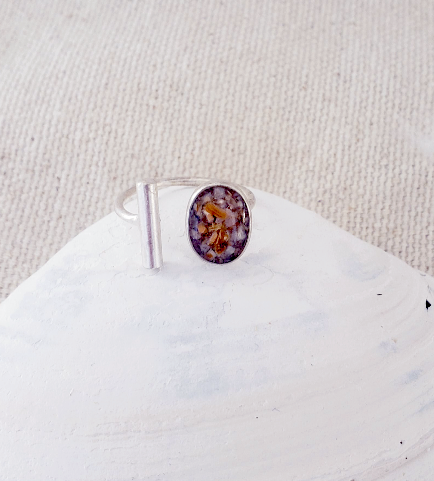 Maine Shellware - Wholesale Single Stone/Solitaire Ring - Antique Silver Oval Ring8