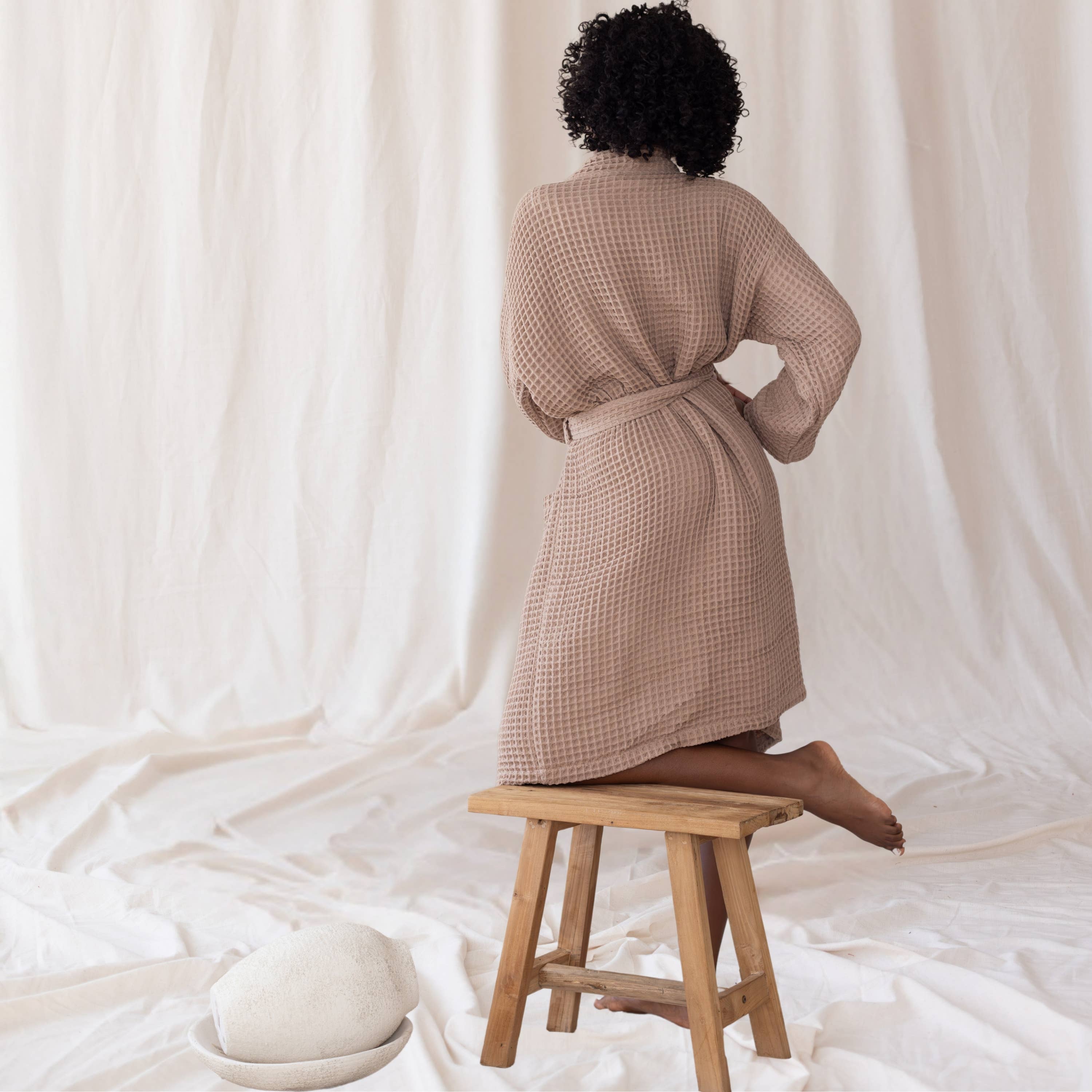 Vivamaison - Wholesale Robe - Unisex - Luxurious Waffle Kimono Bathrobe, 100% Cotton, Unisex Style32