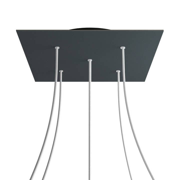 Rosetón XXL Rose-One cuadrado, 400 mm con 5 agujeros y 4 agujeros laterales para venta al por mayor de LIGHTINUP S.R.L.