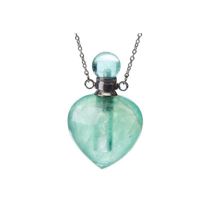 Earths Elements Wholesale - Wholesale Aromatherapy Necklace - Aromatherapy Necklace - Fluorite Intuition Heart