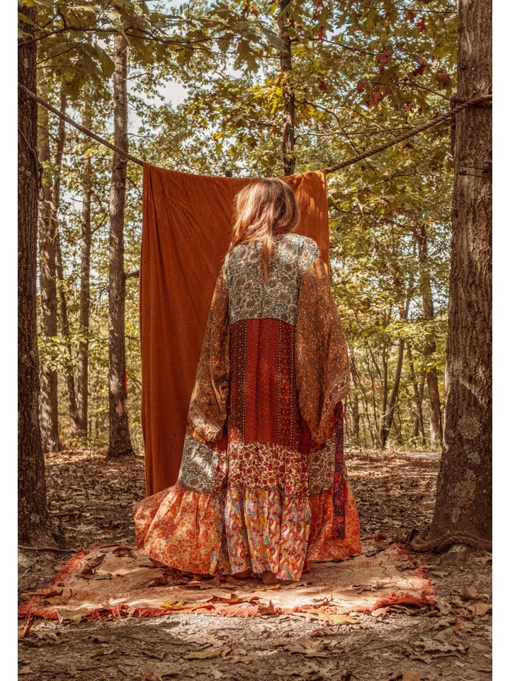 Gardenbelle Shop - Wholesale Kimono - Women's - Hippie Boho Patchwork Kimono, Silk Kimono Robe Duster