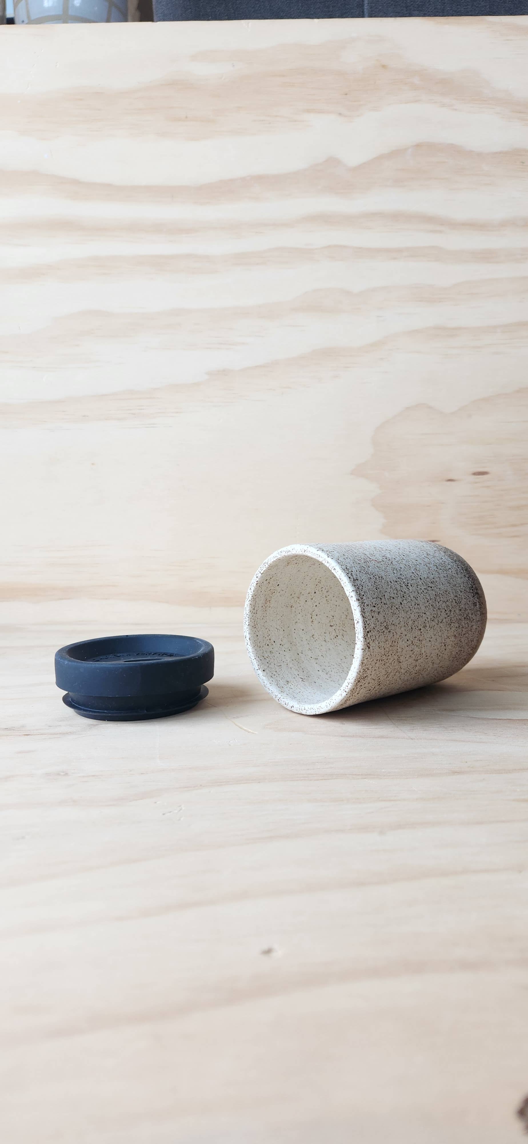 Tactile Earth - Wholesale Insulated Mug/Tumbler - Classic Ceramic Travel Tumbler: Specky White2