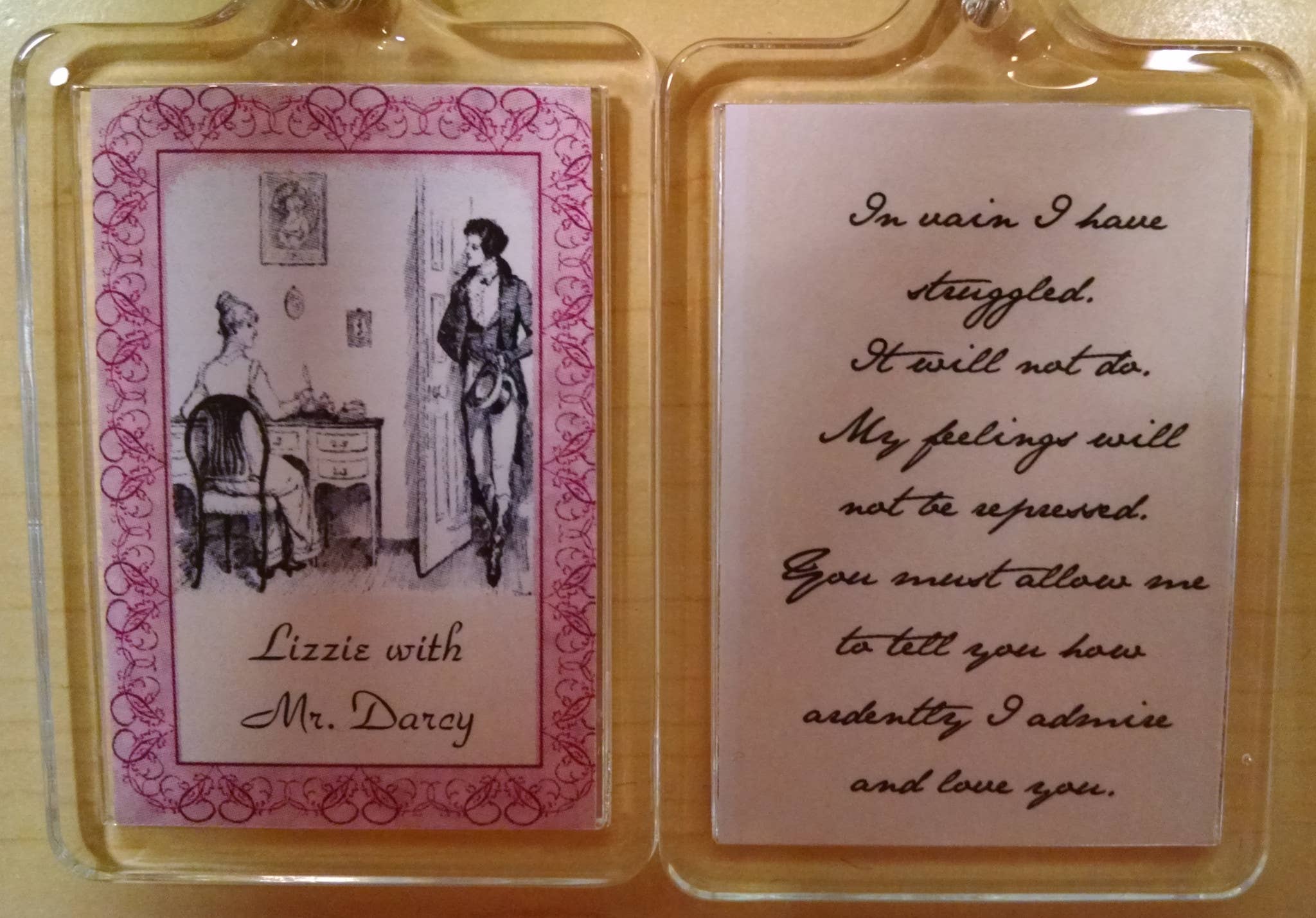 The Marble Faun Gifts - Wholesale Keychain - Unisex - Darcy’s Proposal Quote Keychain0