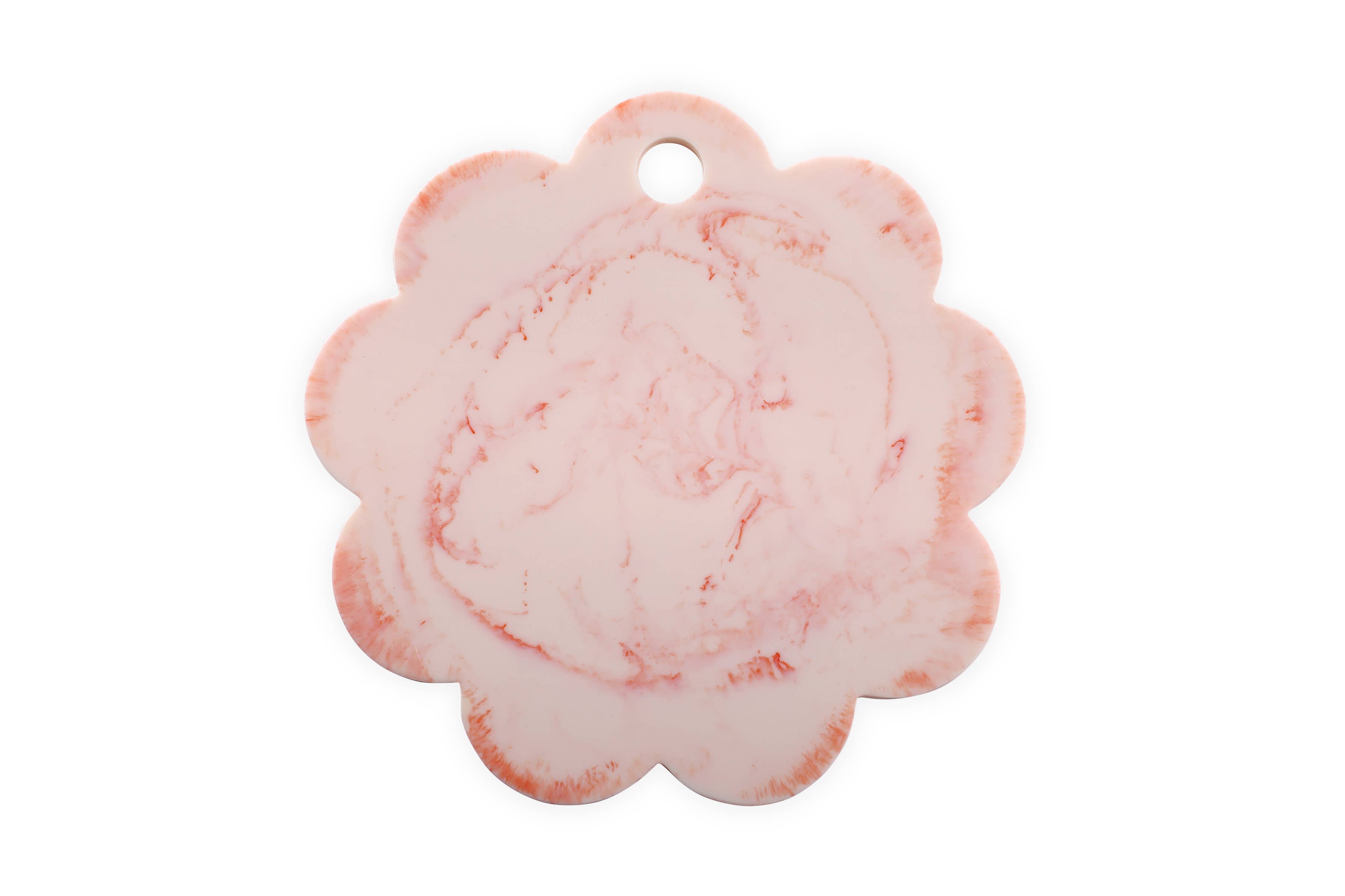 Casa Amarosa - Wholesale Cheese Board - Scallop Resin Cheese Charcuterie Board Ivory Pink - 9 Inches4