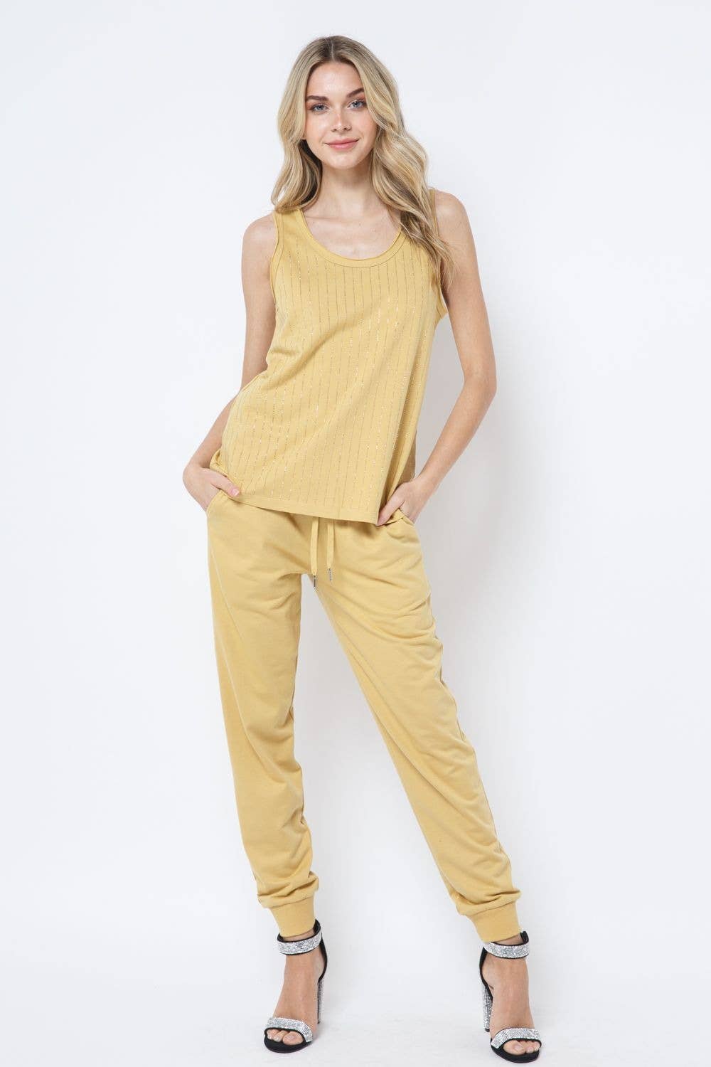 VOCAL - Vente Débardeur – femme - Haut sans manches à encolure dégagée, motif rayé Hotfix2