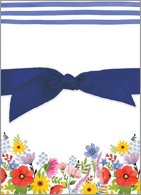 GINA B DESIGNS – Bloco de notas por atacado – Bloco de notas Chunky Bow - Flores com Riscas Azuis1