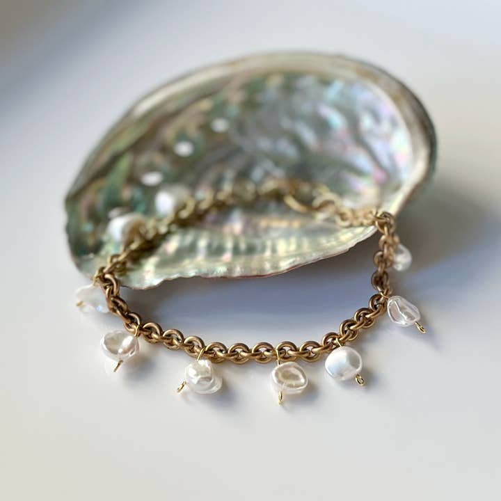 Keshi Pearl Cluster Bracelet for wholesale by Hur Jewelry