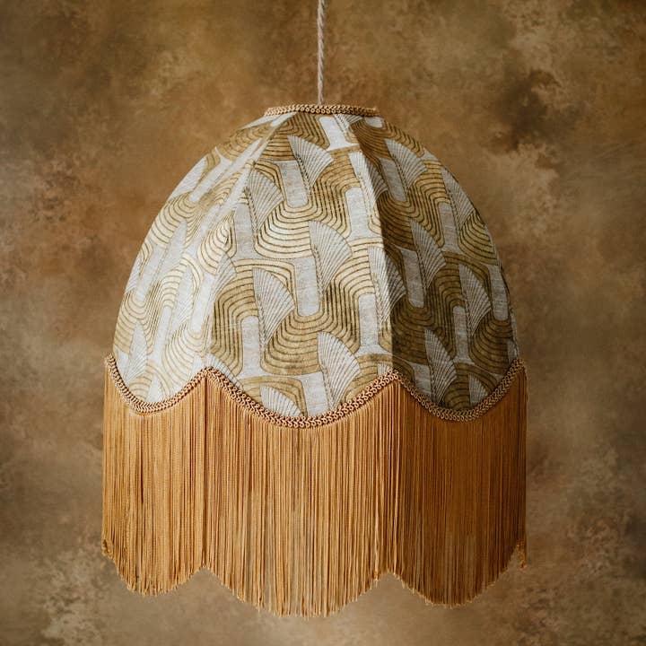 The Brigitte Fringed Lampshade for wholesale by Tinker & Tallulah