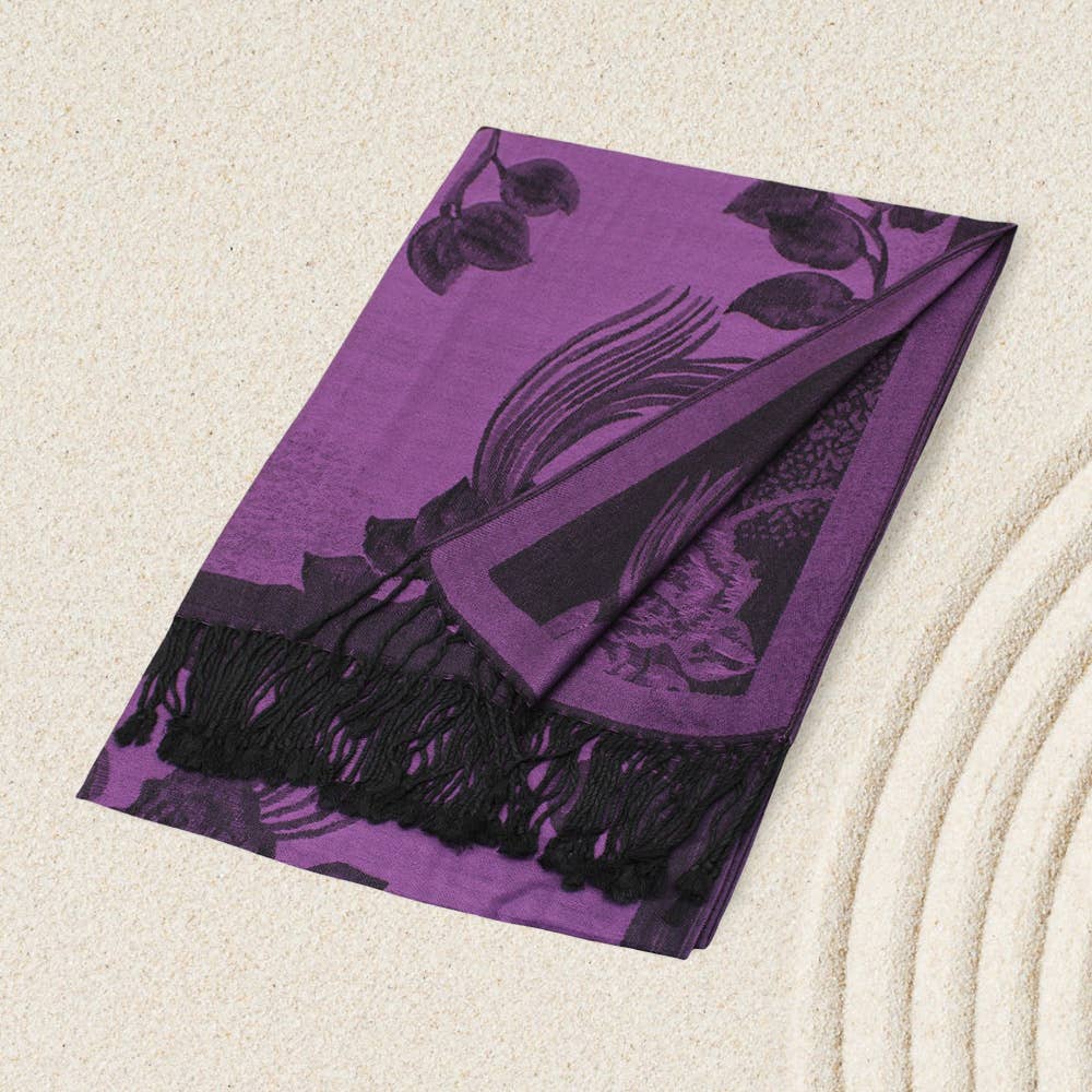 Sensibling Corp. – wholesale Scarf – Women's – Rose Floral Pashmina Reversible Scarf Shawl6