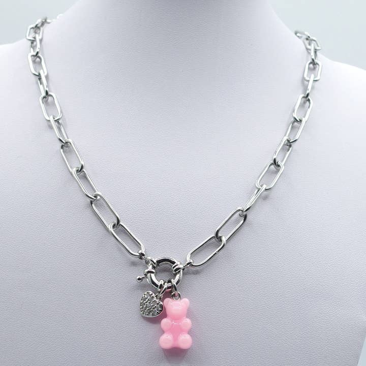 Daemon srls - Wholesale Pendant/Charm Necklace - WINONA ~ STAINLESS STEEL NECKLACE~ Gummy bear paper clip chain necklace6