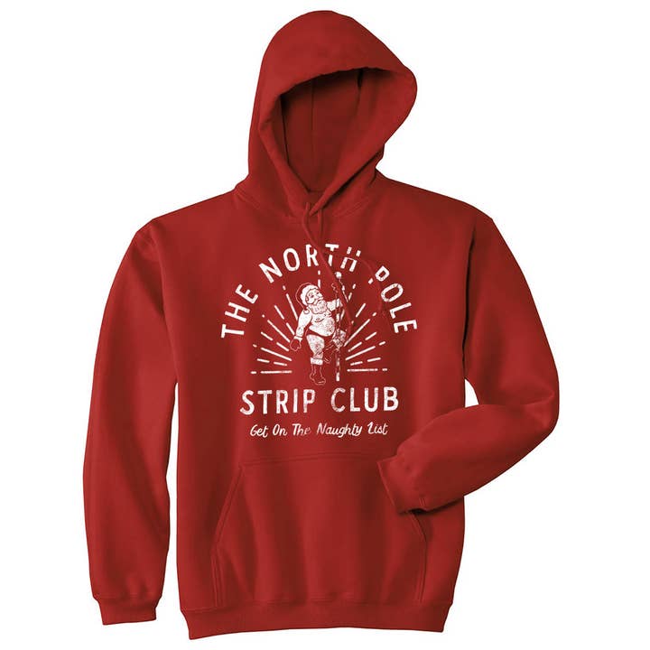 The North Pole Strip Club Hoodie for wholesale by Crazy Dog T-Shirts