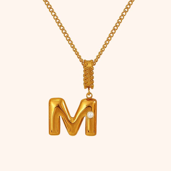 Gold Pearl Initial Necklace for wholesale on Faire10