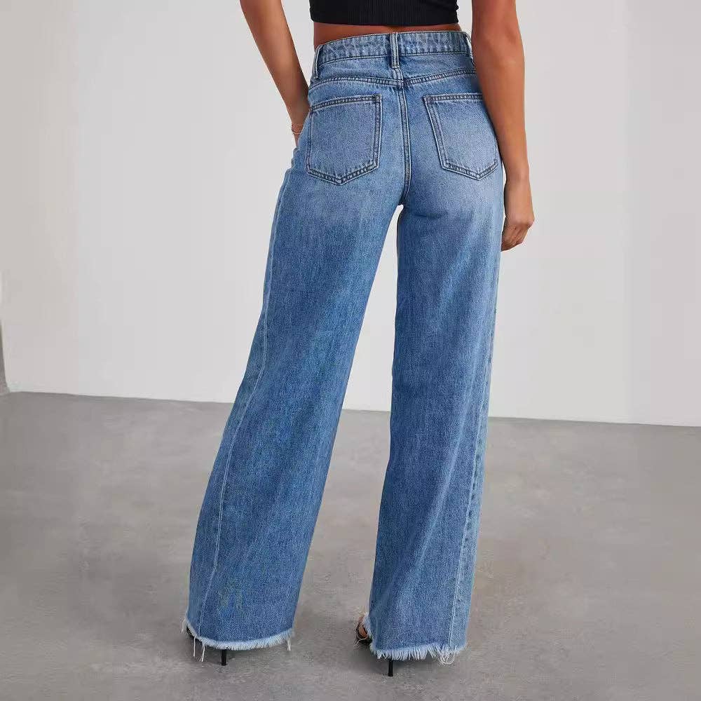 Dipped Shop - Wholesale Jeans - Women's - High Waist Denim Pant Wide Leg Jeans DPP30202
