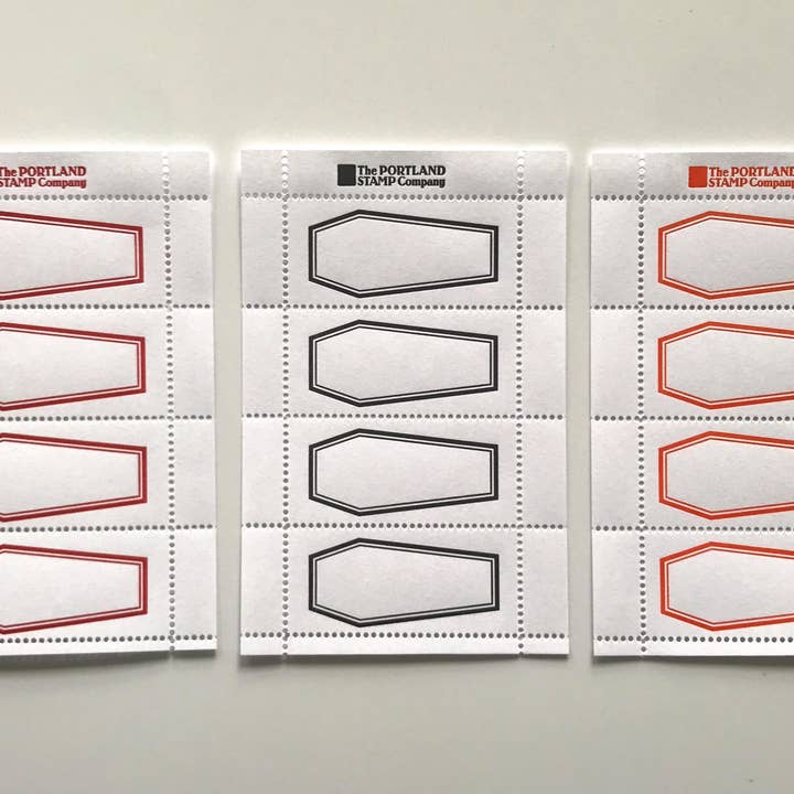 The Portland Stamp Company - Wholesale Rubber/Decorative Stamp - Coffins - Lick & Stick Halloween Stamps5
