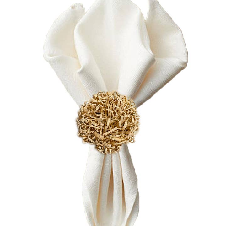 Portatovagliolo Dahlia Iraca - Stoviglie in Paglia di Rafia per la vendita all'ingrosso da parte di Artett