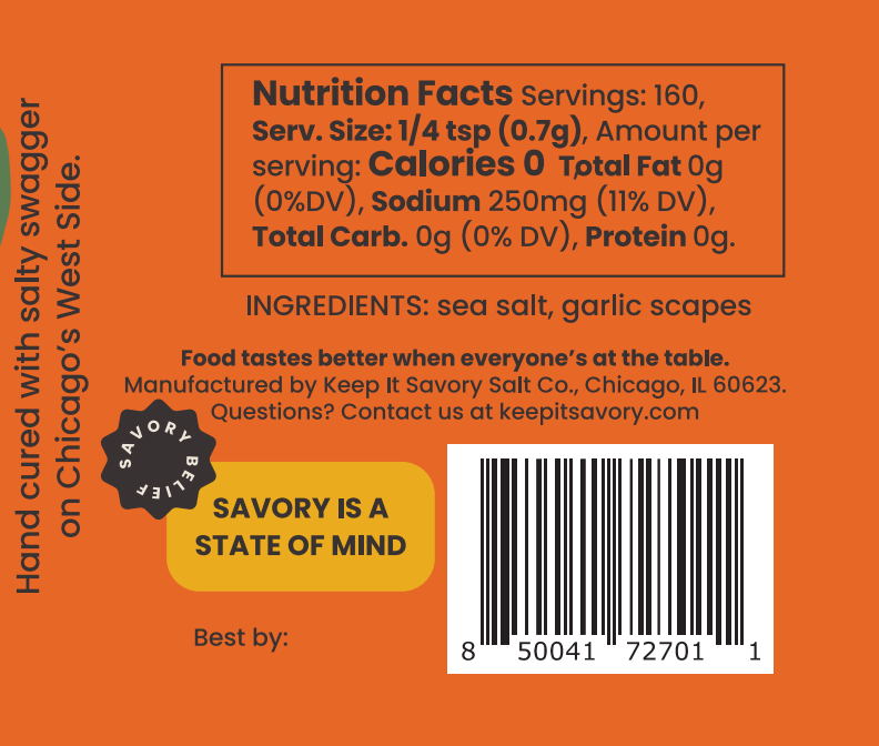 Keep It Savory Salt Co - Wholesale Salt - Garlic Scape Sea Salt *Award Winning*3