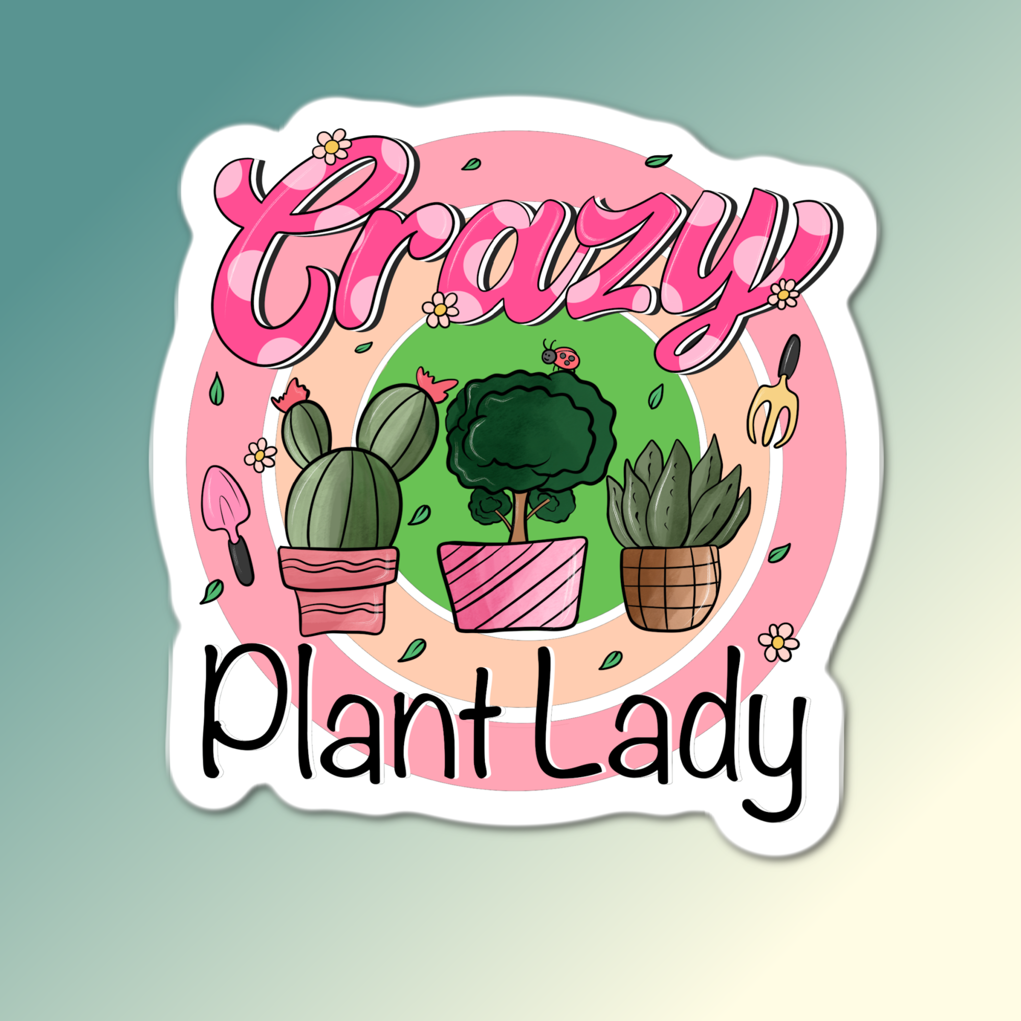Lyrical River Designs - Wholesale Sticker - Crazy Plant Lady Sticker1