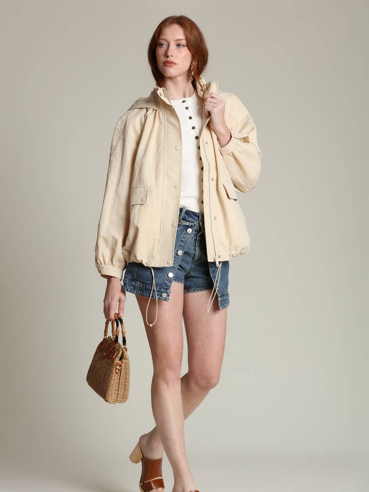 Nylon Balloon Sleeve Windbreaker for wholesale by Avec Les Filles