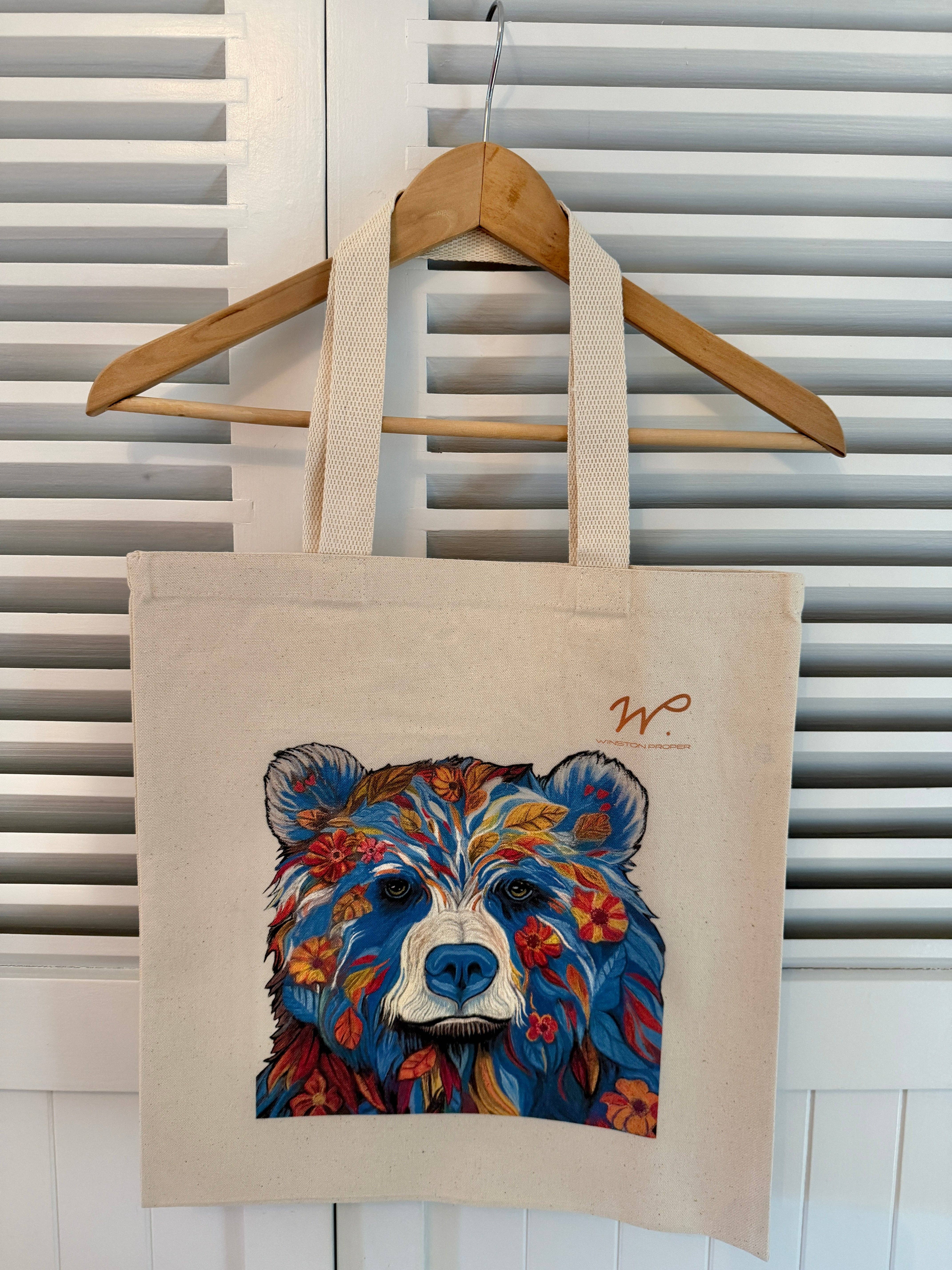 Winston Proper - Wholesale Tote Bag - Unisex - Poppy the Bear Canvas Tote Bag1